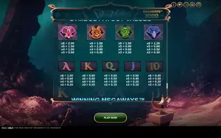 The Wish Master Megaways – Paytable