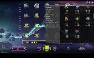 Space Wars – Paytable