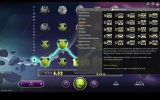 Space Wars – Paytable