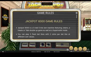 Jackpot 6000 – Game rules