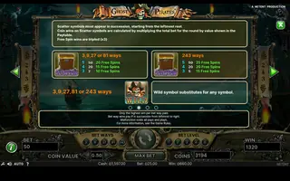 Ghost Pirates – Paytable