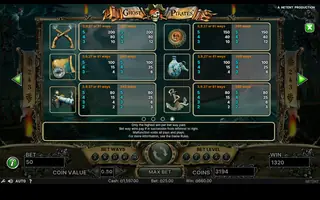Ghost Pirates – Paytable
