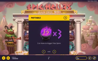 Epic Hellas – Paytable