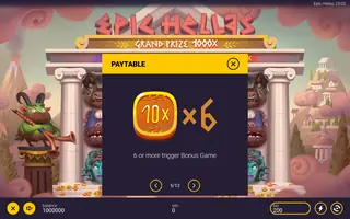 Epic Hellas – Paytable