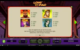 Long Pao – Paytable
