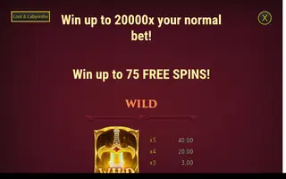 Loot & Labyrinths – Paytable