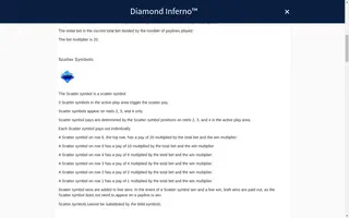 Diamond Inferno – Paytable