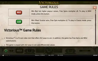 Victorious MAX – Game rules