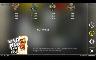Hot Nudge – Paytable