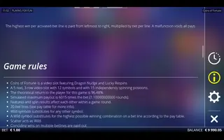 Coins of Fortune – Game rules