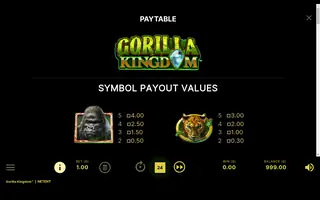 Gorilla Kingdom – Paytable