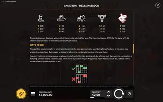 Hellmageddon – Paytable