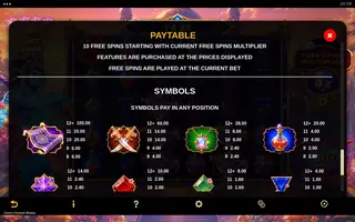 Genie’s Fortune Wishes – Paytable