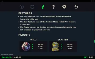 Rats Vs Ravens Coin Grid – Paytable