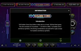 100 Golden Coins Dice Edition – Game rules