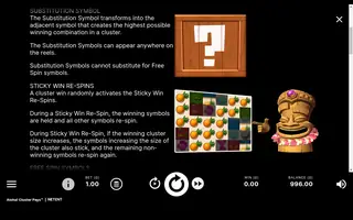 Aloha! Cluster Pays – Game rules