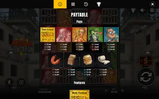 Mega Jail – Paytable