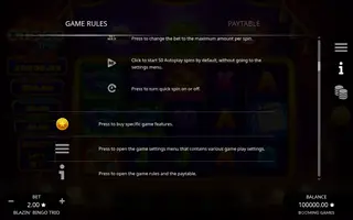 Blazin’ Bingo Trio – Game rules