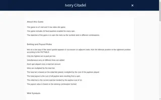 Ivory Citadel – Game rules