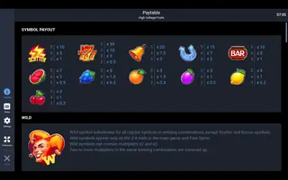 High Voltage Fruits – Paytable