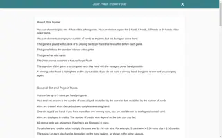 Joker Poker – Power Poker – Game rules
