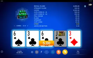 All Aces – Power Poker – Winning spin