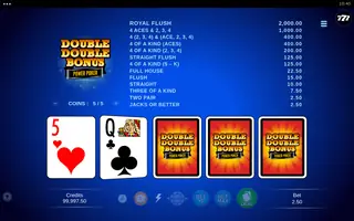 Double Double Bonus – Power Poker – Base game