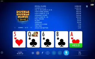 Double Double Bonus – Power Poker – Base game