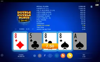 Double Double Bonus – Power Poker – Winning spin