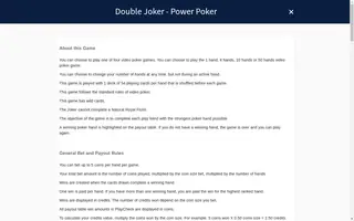 Double Joker – Power Poker – Game rules