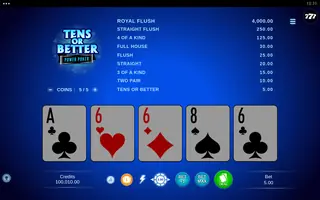 Tens or Better – Power Poker – Base game