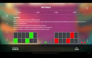 Garden Gladiators – Paytable