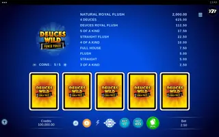 Deuces Wild – Power Poker – Base game