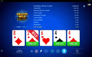 Deuces Wild – Power Poker – Base game