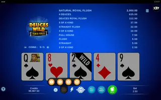 Deuces Wild – Power Poker – Winning spin