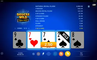 Deuces Wild – Power Poker – Winning spin