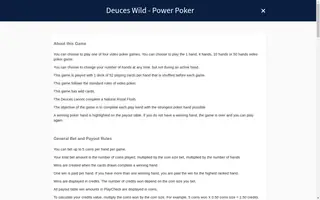 Deuces Wild – Power Poker – Game rules