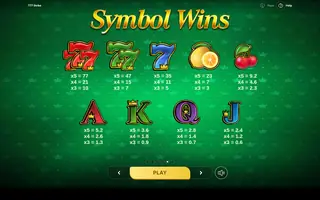 777 Strike – Paytable