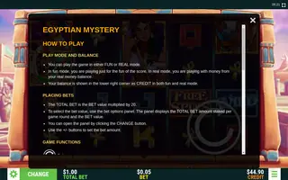 Egyptian Mystery – Game rules