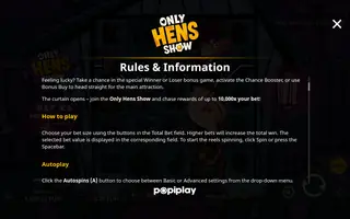 Only Hens Show – Game rules