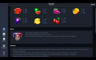 Pyro Joker – Paytable