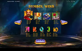 Legendary Excalibur – Paytable