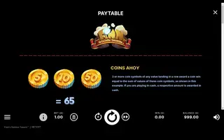 Finn’s Golden Tavern – Paytable