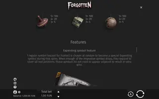 Forgotten – Paytable