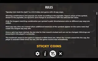 Spooky Coin: Hold The Spin – Game rules