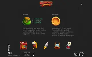 Carnival Bonanza – Paytable