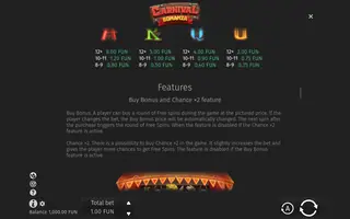 Carnival Bonanza – Paytable