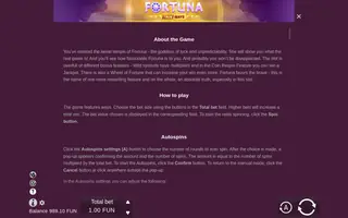 Fortuna TRUEWAYS – Game rules
