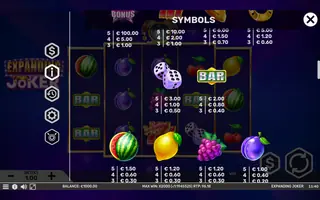 Expanding Joker – Paytable