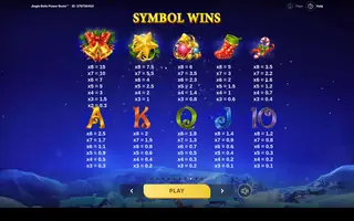 Jingle Bells Power Reels – Paytable